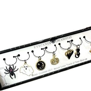 NWT ⚜️🖤⚜️ EYE CANDY Los Angeles Halloween wine charm set of 8
